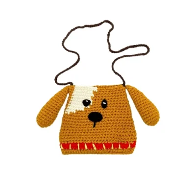 Handmade Crochet Dog Crossbody Bag