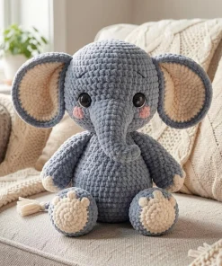 Handmade Crochet Elephant Plush Toy