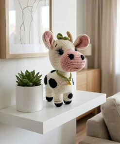 Handmade Crochet Cow Plush Toy